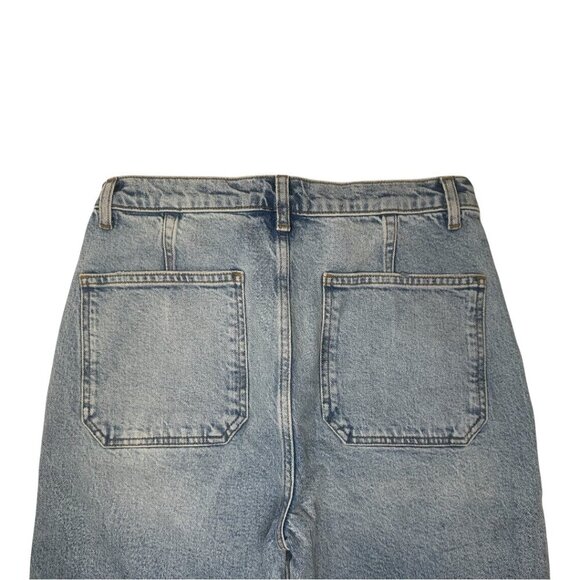 New Reformation Alyssa Patch Pocket High Rise Wide Leg Ankle Jeans 30 Aden Wash - Picture 9 of 15